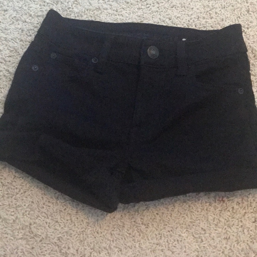 American Eagle black denim shorts